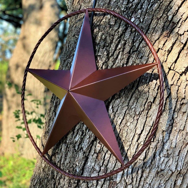 EcoRise Barn Star - Metal Stars for Outside Texas Stars Art Rustic Vintage Western Country Home Farmhouse Wall Decor (24") - Image 3